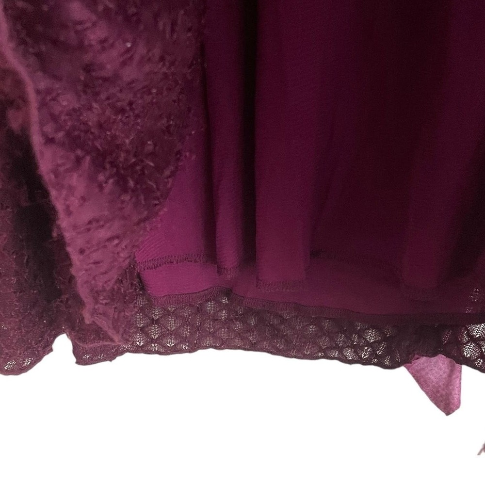 Jack & Jinger Women Lace Tunic Knit L Wine‎ Whimsigoth Asymmetrical Fairy Boho - Picture 5 of 10